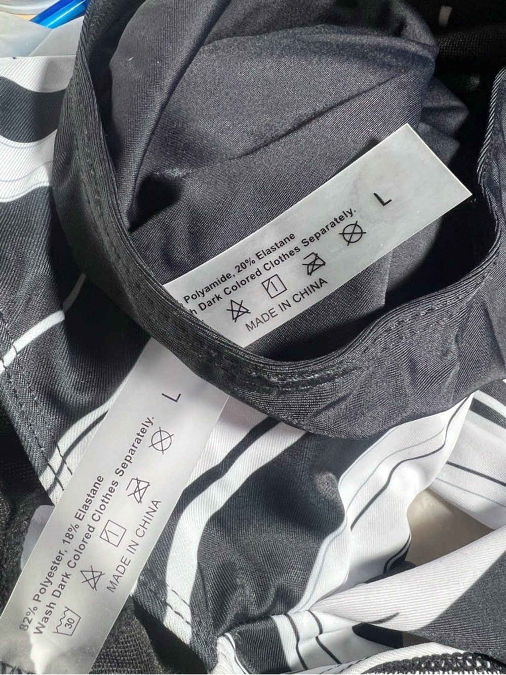 NWT SHEIN black and white wave Bikini Set - Picture 3 of 3